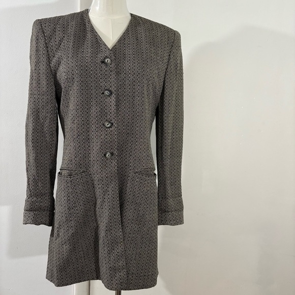 Vtg Jones New York Dress Coat Women’s Size 4 Brown Fleck Tweed Overcoat Made USA - Picture 1 of 12